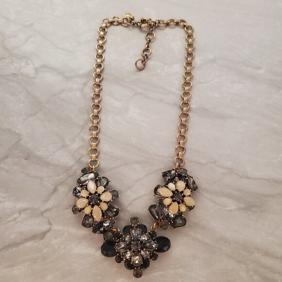 J. Crew Jewelry - ✨ J.Crew Rhinestone Crystal Cluster Stacked Antiqued Statement Necklace ✨